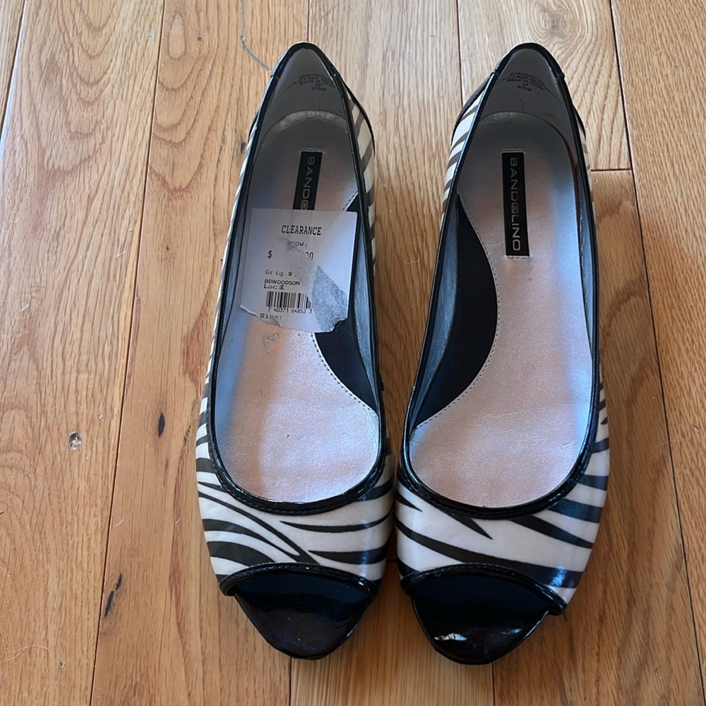 Shoes flats open toe black/white